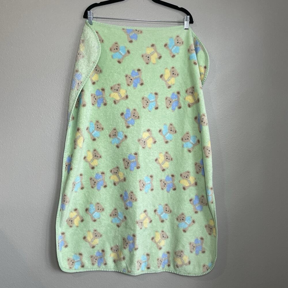 Koala Baby Green Teddy Bears Blanket Lovey Yellow Blue Babies R Us 39"x29"